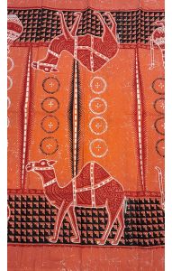 Tantra lungi s africkými vzory oranžové lu207